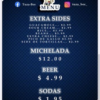 TUZA-BOR - Menu - Mexican Near Me - San Diego, California TUZA-BOR - Menu - Mexican Near Me - San Diego, California