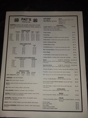 Menu photo 5 Pat's Pizza & Pub West Jefferson, OH Menu photo 5 Pat's Pizza & Pub West Jefferson, OH