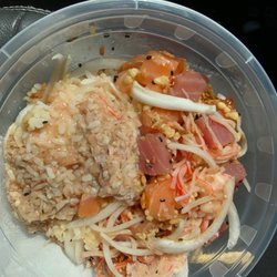 Poke Bros - Tuna and salmon poke 1/2 and 1/2 Build Your Own Poke Bowl (plus vomit)