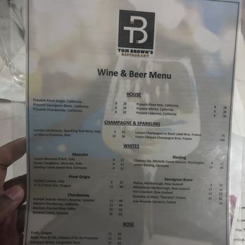Tom Brown's Restaurant - Drink menu - Steakhouses Near Me - Huntsville, Alabama