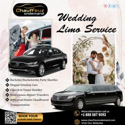 Chauffeur On Demand - #WeddingLimo #LuxuryRide #WeddingDay #ChauffeurOnDemand #ElegantWeddings #LuxuryTransportation #HappilyEverAfter