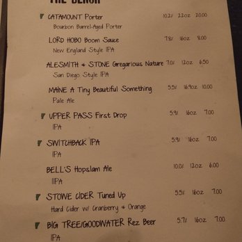 The Bench - Beers - Bottles & Cans - Pizza Near Me - Stowe, Vermont The Bench - Beers - Bottles & Cans - Pizza Near Me - Stowe, Vermont