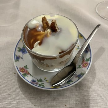 Antic Casino - Dessert - like a dulce de leches with caramel, and a chocolate crumble base - Spanish Near Me - Pals, GI