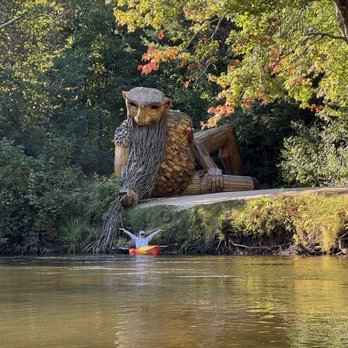 Big Cedar Campground - Benny the Beardfisher troll sculpture on our kayak trip from Big Cedar - Campgrounds Near Me - Germfask, Michigan Big Cedar Campground - Benny the Beardfisher troll sculpture on our kayak trip from Big Cedar - Campgrounds Near Me - Germfask, Michigan