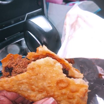 Mangú Delight - One of the delish beef patties.. - Caterers Near Me