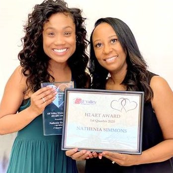 All Valley - 2020 HEART 1st Quarter - Nathenia (Simmons) now (Potter) - CAREgiver Recruiter We award one employee every quarter. - Memory Care Near Me - Phoenix, Arizona All Valley - 2020 HEART 1st Quarter - Nathenia (Simmons) now (Potter) - CAREgiver Recruiter We award one employee every quarter. - Memory Care Near Me - Phoenix, Arizona