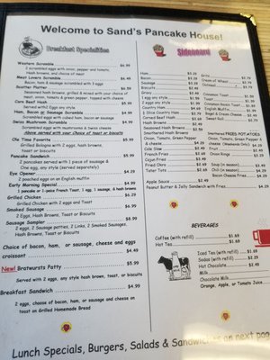 Menu photo 5 Sands Pancake House Cape Girardeau, MO