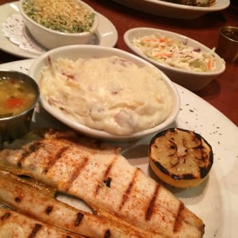 Bullfish Grill - Rainbow Trout, white cheddar mash, and creamed spinach, yum! - Steakhouses Near Me - Pigeon Forge, Tennessee Bullfish Grill - Rainbow Trout, white cheddar mash, and creamed spinach, yum! - Steakhouses Near Me - Pigeon Forge, Tennessee