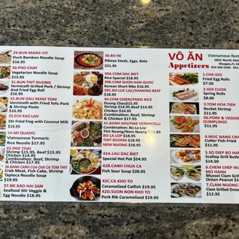 Vo An Vietnamese restaurant - The menu - Vietnamese Near Me - Margate, Florida