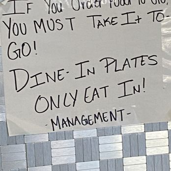Roni's - Got a kick out of this sign lol. I'm sure they have their reasons. - Breakfast & Brunch Near Me - Sanford, Florida Roni's - Got a kick out of this sign lol. I'm sure they have their reasons. - Breakfast & Brunch Near Me - Sanford, Florida