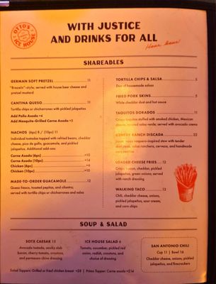 Menu photo 3 Otto’s Ice House San Antonio, TX