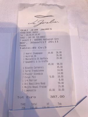 Menu photo 2 Le Girelier Saint-Tropez, 83 Menu photo 2 Le Girelier Saint-Tropez, 83