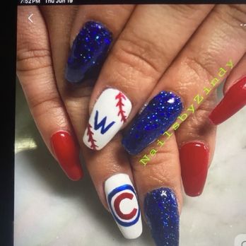 LV Nails & Spa - This is symbols for the Chicago Cubs. I am going on Wednesday now. I wanna show you how she did my nails. - Nail Salons Near Me - Henderson, Nevada