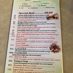 Chopstick Express - Menu of sushi options