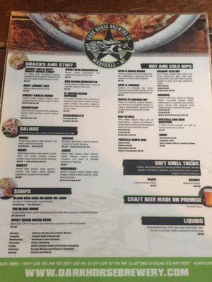Menu photo 7 Dark Horse Brewing Company Marshall, MI
