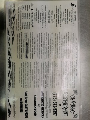 Menu photo 1 El Valle Restaurant Amargosa Valley, NV