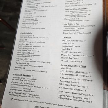 Dew Drop Inn - Drink menu - Gastropubs Near Me - Denver, Colorado