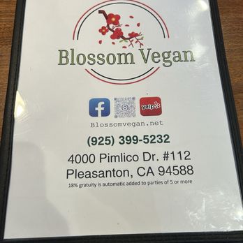 Blossom Vegan - Menu - Vegan Near Me - Pleasanton, California Blossom Vegan - Menu - Vegan Near Me - Pleasanton, California