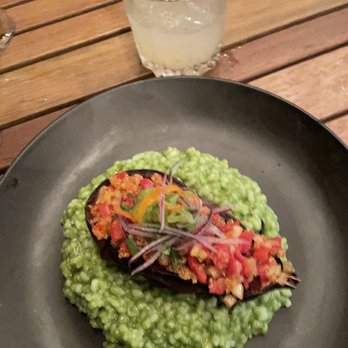 Estela - Stuffed Eggplant entree (vegan) - Caribbean Near Me - Rincón, Puerto Rico