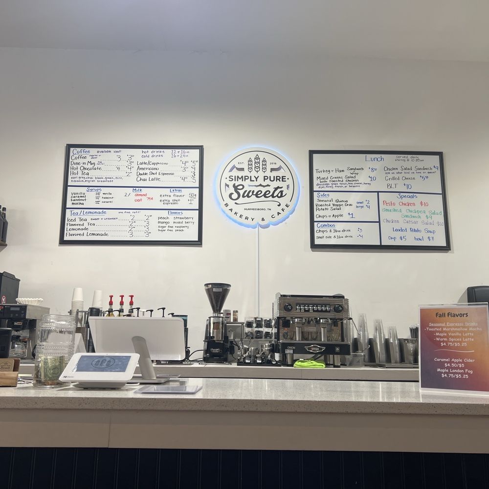 Simply Pure Sweets - Menu - Coffee & Tea Near Me - Murfreesboro, Tennessee Simply Pure Sweets - Menu - Coffee & Tea Near Me - Murfreesboro, Tennessee