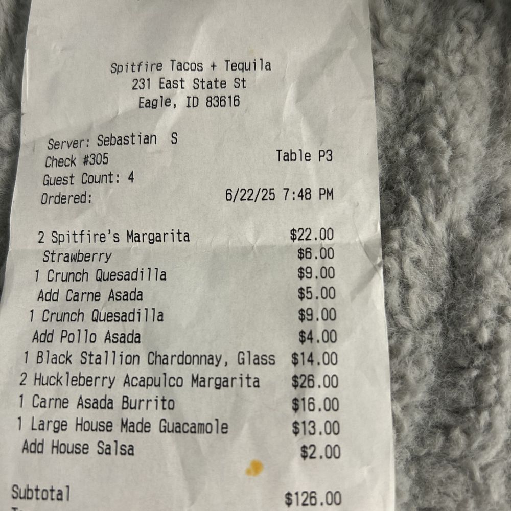 Spitfire Tacos + Tequila - $13 for guacamole sauce??? they charge you for more salsa???? WOW... - Mexican Near Me - Eagle, Idaho Spitfire Tacos + Tequila - $13 for guacamole sauce??? they charge you for more salsa???? WOW... - Mexican Near Me - Eagle, Idaho