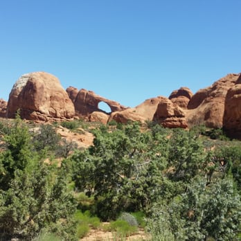 Arches National Park - Most arches not visible from road. Further south on rte 191 you can climb up to an srch, Wilsons Arch. - Parks Near Me Arches National Park - Most arches not visible from road. Further south on rte 191 you can climb up to an srch, Wilsons Arch. - Parks Near Me