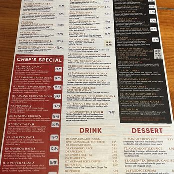 Thai 9 - Menu side 2 - Thai Near Me - Lincoln, New Hampshire