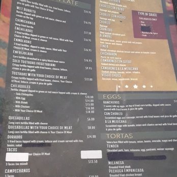 Tenoch Restaurant - Menu options page 2 - Mexican Near Me - Toronto, Ontario