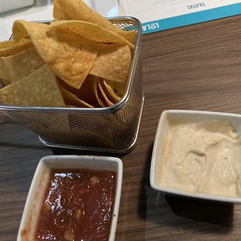 Lola’s Beach Cantina - Chips and salsa with white sauce - Mexican Near Me - Norfolk, Virginia