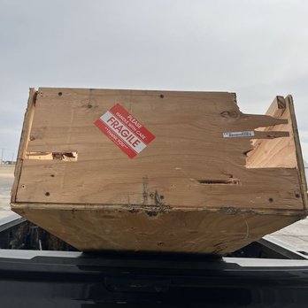 AAA Cooper Transportation - At least the forks missed the fragile sticker.... - Shipping Centers Near Me - Bensenville, Illinois
