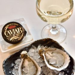 Vinnie's - Oyster Wishes, Caviar dreams cocktail. Daily Oyster Happy Hour is from 4-5pm Tues-Sat