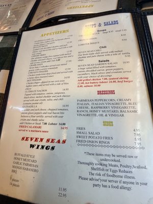 Menu photo 1 7 Seas Restaurant and Pub Milford, CT Menu photo 1 7 Seas Restaurant and Pub Milford, CT