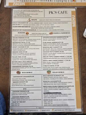 Menu photo 2 PK’s Cafe Port Coquitlam, BC Menu photo 2 PK’s Cafe Port Coquitlam, BC