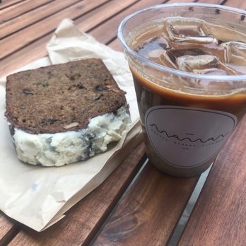 maman - Lavender latte and vegan cake. Yum! - Cafes Near Me - New York, New York
