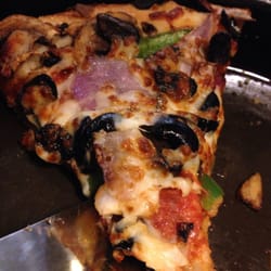 Pizza Hut - Veggie pizza with a LOT of Pepperoni :(