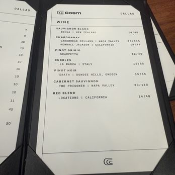 Cosm Dallas - Wine menu - Venues & Event Spaces Near Me - The Colony, Texas