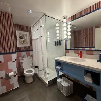 the Curtis Denver - a DoubleTree by Hilton Hotel - The bathroom in my room was so retro, but with all the modern necessities. - Hotels Near Me - Denver, Colorado the Curtis Denver - a DoubleTree by Hilton Hotel - The bathroom in my room was so retro, but with all the modern necessities. - Hotels Near Me - Denver, Colorado