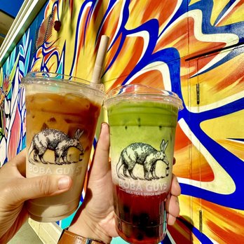 Boba Guys - Strawberry Matcha Latte and Dirty Banana Milk - Bubble Tea Near Me - Long Beach, California Boba Guys - Strawberry Matcha Latte and Dirty Banana Milk - Bubble Tea Near Me - Long Beach, California