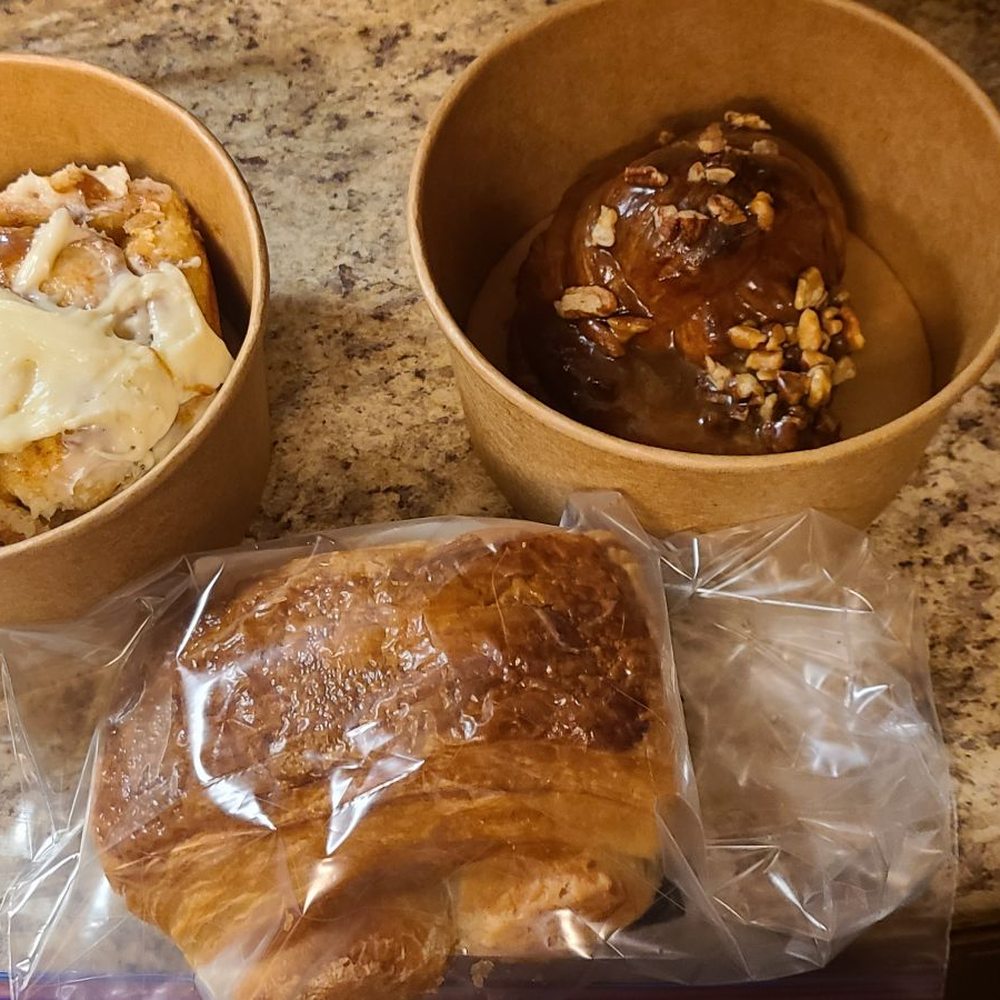 Borage - Sticky bun top right and chocolate crossiant in front. - Breakfast & Brunch Near Me - Indianapolis, Indiana Borage - Sticky bun top right and chocolate crossiant in front. - Breakfast & Brunch Near Me - Indianapolis, Indiana