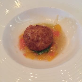 Bacchanalia - Gulf crab fritter - New American Near Me - Atlanta, Georgia Bacchanalia - Gulf crab fritter - New American Near Me - Atlanta, Georgia