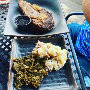 Copper and Oak - 14 oz. prime rib with smashed potatoes and greens - Burgers Near Me - Danville, Kentucky Copper and Oak - 14 oz. prime rib with smashed potatoes and greens - Burgers Near Me - Danville, Kentucky