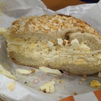 Mission Bagel - Heavy egg salad bagel sandwich - Bagels Near Me - San Diego, California