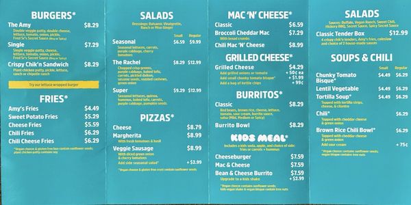 Menu photo 2 Amy’s Drive Thru Rohnert Park, CA Menu photo 2 Amy’s Drive Thru Rohnert Park, CA