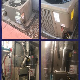 Old 25+ year Rheem to left. Way to small for a 1665 sq ft house. Right side brand new York 3 Ton 16 Seer with 80% Efficiency Furnace Old 25+ year Rheem to left. Way to small for a 1665 sq ft house. Right side brand new York 3 Ton 16 Seer with 80% Efficiency Furnace