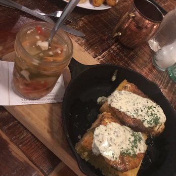 The Floridian - Cornbread Stack w Blackened Grouper - Southern Near Me - Saint Augustine, Florida