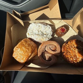 102 Scone Company - Ham & Cheese Croissant, Almond Chocolate Croissant, Cinnamon Roll, Monkey Bread and a Raspberry little tart that was Amazing! - Bakeries Near Me - La Jolla, California 102 Scone Company - Ham & Cheese Croissant, Almond Chocolate Croissant, Cinnamon Roll, Monkey Bread and a Raspberry little tart that was Amazing! - Bakeries Near Me - La Jolla, California
