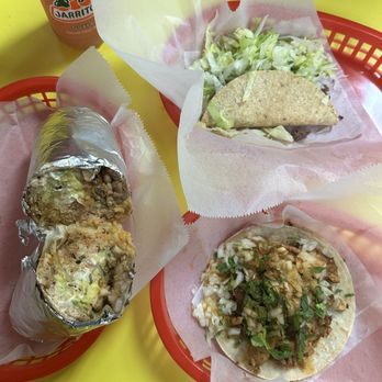 Chicken Super Burrito, Steak Crispy Taco, Chicken Taco