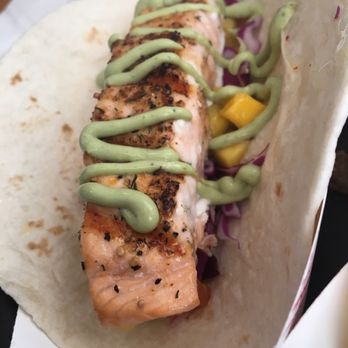 Anthony's Seafood - Salmon Taco- Closeup shot - Seafood Near Me - Middletown, Rhode Island