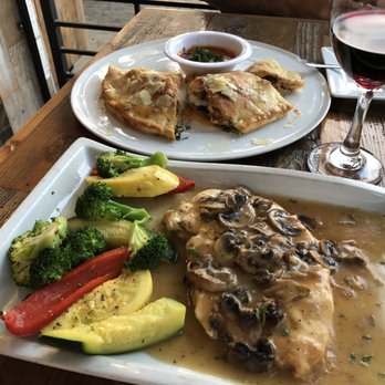 Cicciotti's - Chicken Marsala (requested all veggies in place of pasta) + Calzone (with extra sauce) - Italian Near Me - Carlsbad, California Cicciotti's - Chicken Marsala (requested all veggies in place of pasta) + Calzone (with extra sauce) - Italian Near Me - Carlsbad, California
