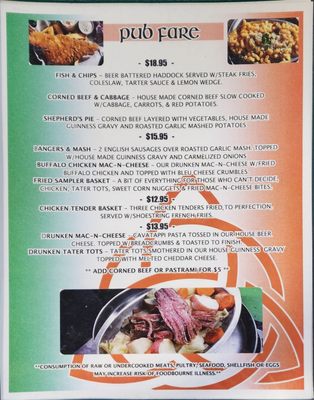 Menu photo 1 Fletcher's Irish Pub Ormond Beach, FL